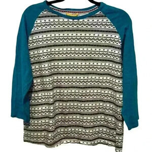 Free Planet Unisex Geometric Raglan Sleeve T-Shirt Multicolor Size Large